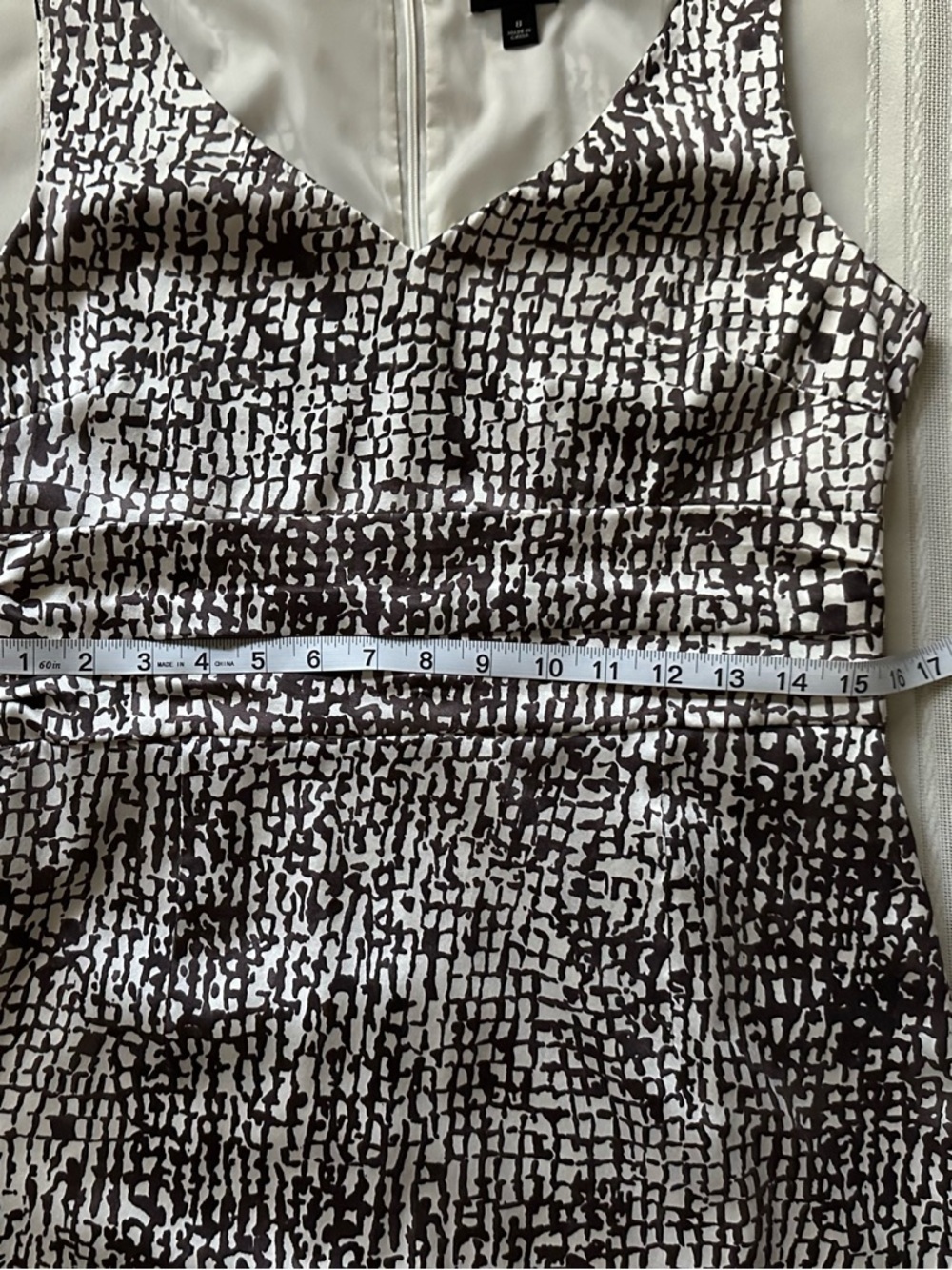 Ann Taylor Animal Print Giraffe Spot Sheath Brown white Silk Midi Dress - Picture 10 of 16